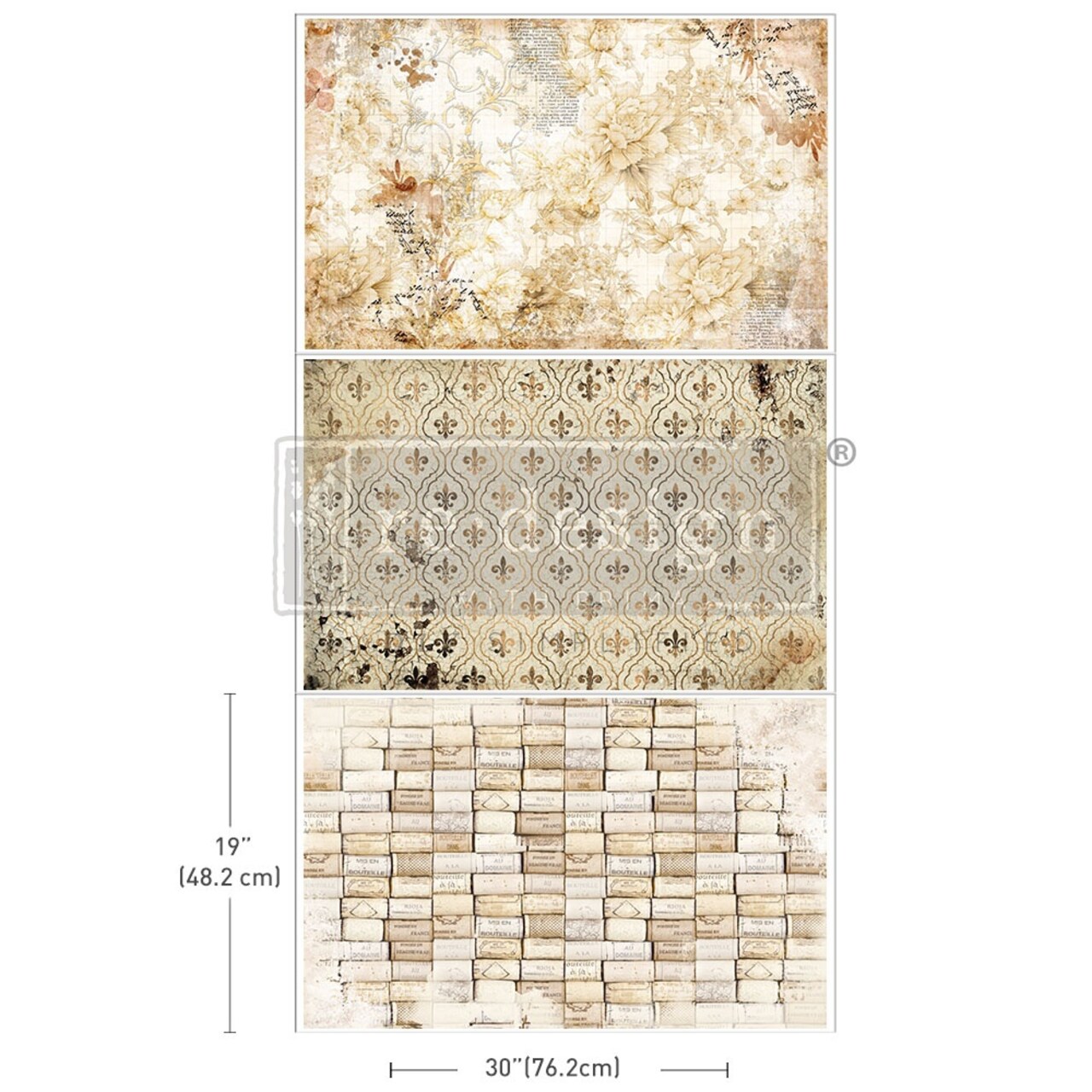 Prima Re-Design Decoupage Decor Tissue Paper 19.5"X30" 3/Pkg-Enchanged Romance